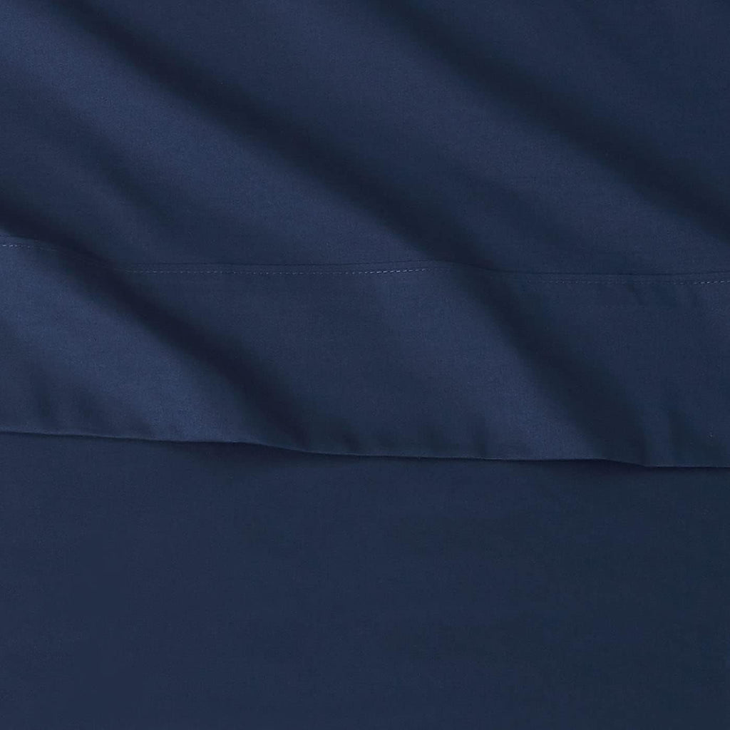 Amazon Basics Lightweight Super Soft Easy Care Microfiber 4 Piece Bed Sheet Set with 14-Inch Deep Pockets, Full, Navy Blue, Solid