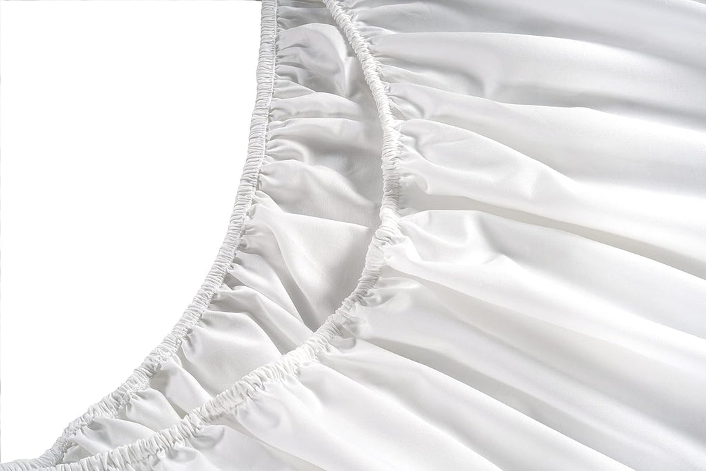 LANE LINEN Queen Sheet Set - 450 Thread Count Premium Soft Long Staple 100% Cotton Sheets, Hotel Luxury Sateen Silky Finish, Snug Fit 15" Deep Pocket, Low Pill, Machine Washable - White Sheets