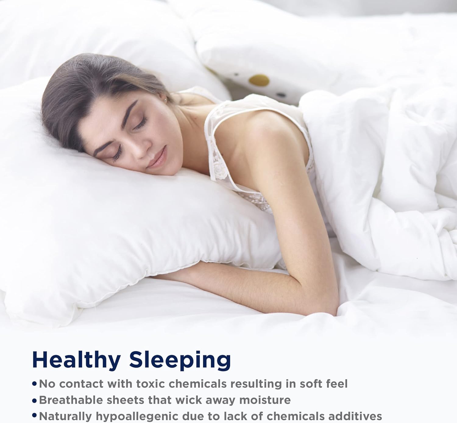 LANE LINEN Queen Sheet Set - 450 Thread Count Premium Soft Long Staple 100% Cotton Sheets, Hotel Luxury Sateen Silky Finish, Snug Fit 15" Deep Pocket, Low Pill, Machine Washable - White Sheets