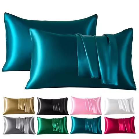 JuwenSilk silky stain pillowcase silky pillowcase natural silk pillowcase mulberry silk pillow case standard queen k